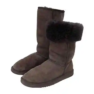 UGG Women's Brown Burnt Cedar Shearling Lined Suede Classic Tall Boots Size 7 • $55