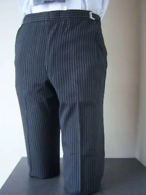 HICKORY STRIPED FLAT FRONT WOOL BLEND MORNING SUIT TROUSER MEN'S Size 28 To 38 • $39.99