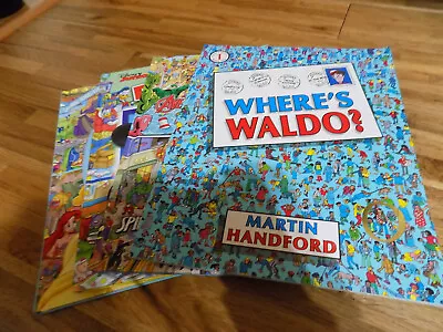 Vintage Lot Of 4 Wheres Waldo & Look & Find Books  Martin Handford Disney Marvel • $24.99