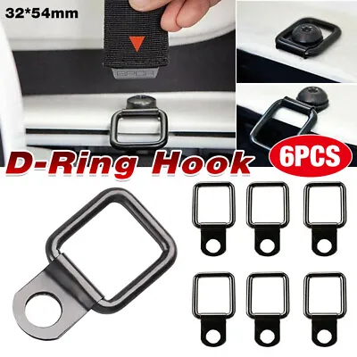 $7.88 • Buy 6PCS Black Heavy Duty Fixing Point Anchor Eye Tie Down Lashing Loop D-Ring Hook