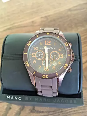 Marc By Marc Jacobs MBM3122 Chrono Brown Dial Steel/Silicone Quartz Unisex Watch • $169