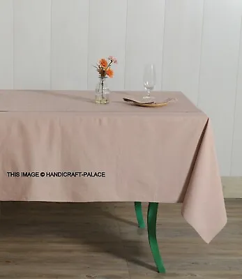Vintage Cotton Linen Tablecloth Rectangle Table Cloth Cover Dining Party Decor • $56.09