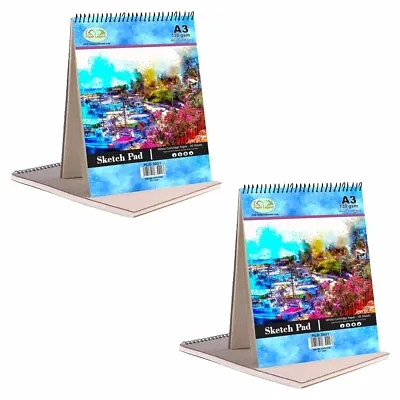 £12.39 • Buy 2 X A3 Sketch Pad Cartridge Paper Book White Sketching Drawing Doodling Painting