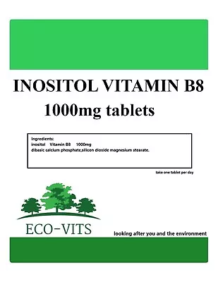 £6.99 • Buy INOSITOL VITAMIN B8 1000mg 30 Tablets MENTAL FUNCTION WEIGHT LOSS