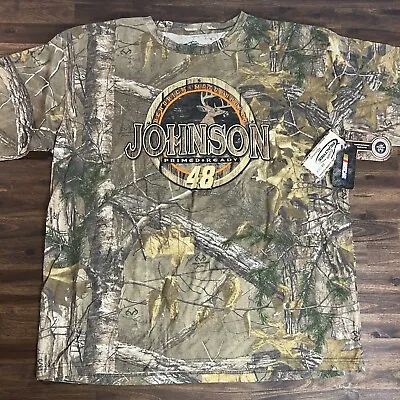 Jimmie Johnson #48 NASCAR RealTree Camo Graphic Tee Large NWT Cool Hunting Shirt • $21.99