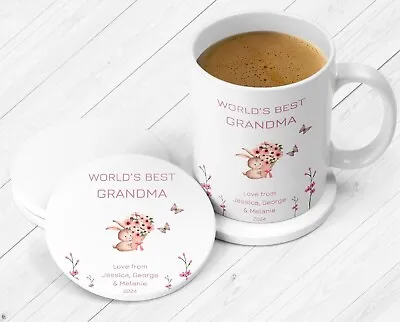 Worlds Best Nanny Grandma Nan Mum Nana Mothers Day Gift Mug Coaster Present • £6.17