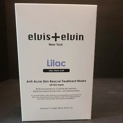 Elvis + Elvin New York Lilac Anti Acne Skin Rescue Treatment Masks 4x28ml/0.95oz • $35