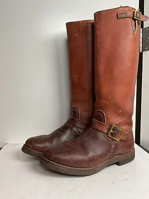 Vintage Russ 17” Thick Hide Snake Boots 9 E Crepe Sole 60s 70s • $249.99
