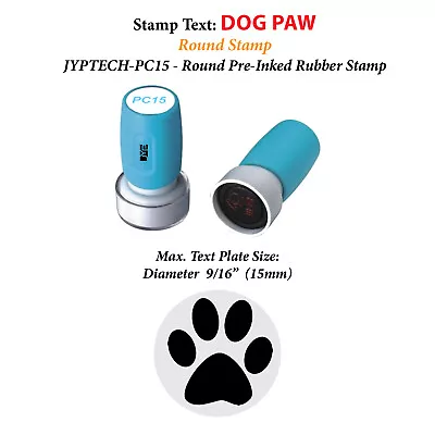 Dog Paw Round Stamp JYP PC15 Pre-Inked Rubber Stamp • $11.95