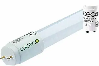 Luceco LED T8 Tube G13 600mm 2FT 10w 6500K Cool White 1000LM Inc Starter (191) • £6.99
