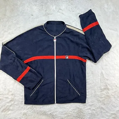 Vintage Fila Track Jacket Mens Size S/M (See Measurements) | Blue / Red • $9.88