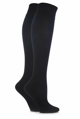 £8.99 • Buy Ladies 2 Pair Elle Plain Cotton Knee Highs