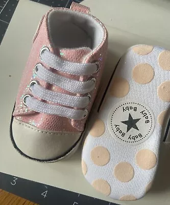 Newborn Toddler Baby Boy Girl Pram Converse Style Canvas Shoes Pre-walkers • £6.99