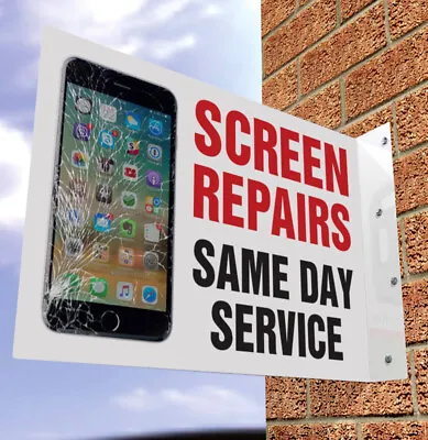 £39.95 • Buy Mobile Phone Shop Sign Iphone Samsung Ipad Screen Repairs Sign Projecting Sign