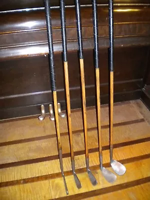 Vintage Vulcan Stainless Hickory Golf Club Set - 1 3 55 7 8 Long Neck Putter • $500