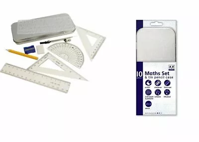 £2.90 • Buy Compact MATHS GEOMETRY SET Compass Ruler Protractor Sharpener SCHOOL Exam UK