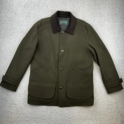 J.Crew Always Men’s Wool Barn Coat Jacket - Medium - Dark Moss Green - K1765 • $119.99