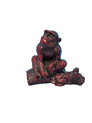 Red Resin Monkey ~ Feng Shui ~ Chinese ~ Paper Weight ~ Décor • $9.75