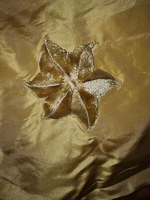 Vintage High End Silk Yellow Gold Chenille Velvet Raised Fabric 52 X 54  • $45.99