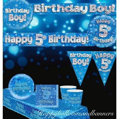 Age 5 / 5th Birthday Blue Silver Themed Party Decorations & Table Decorations • £2.75