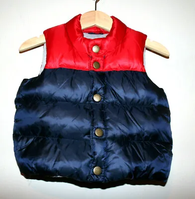 Baby Boys GAP Puffer Vest Jacket Blue Red Gray  6-12 Months • $14.96