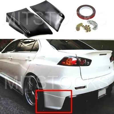 FITS 08-15 Lancer Evolution X EVO 10 ADD-ON REAR SIDE LIP APRONS VALENCES 2 PC • $68.88