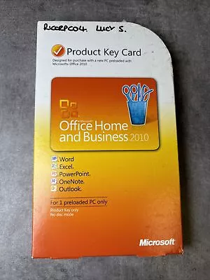 Microsoft Office 2010 Home And Business Product Key Card..USED… • £29.95
