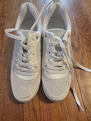 Glister  BEL-26  Lace Up Platform Shoes Women's Size 8 White • $20