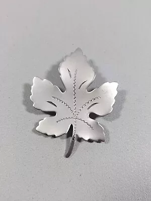 Silver Tone Matte Maple Leaf Pin Brooch  • $8.74