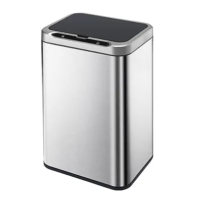 6.6 Gal Motion Sensor Garbage Bin Trash Can Living Room Office Kitchen Silver • $57.99