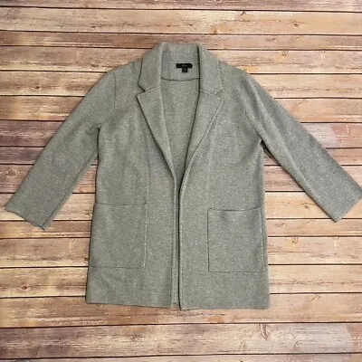 J Crew Size XS Gray Sophie Sweater Blazer Open Front Pockets Wool Blend • $45