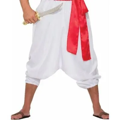 Desert Prince White Trousers Mens Aladdin Genie Fancy Dress Costume Accessory • £15.99