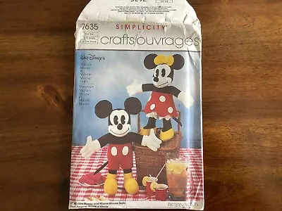  Micky & Minnie Mouse Simplicity Walt Disney's Craft Pattern' # 7635 Uncut 1986 • $1.44