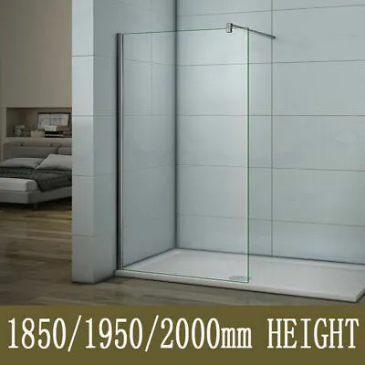 Walk In Wet Room Shower Screen And Tray Enclosure Panel 8mm Easy Glass Cubicle • £107