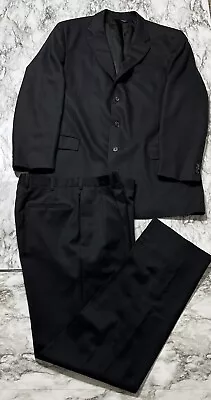 Jos. A. Bank Men's 46XL Black 100% Wool 2 Piece Suit With Dress Pants 38 X 34 • $119