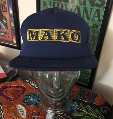 Vintage MAKO Marine Fishing Trucker Hat Mesh Snapback Foam Back VGUC • $22