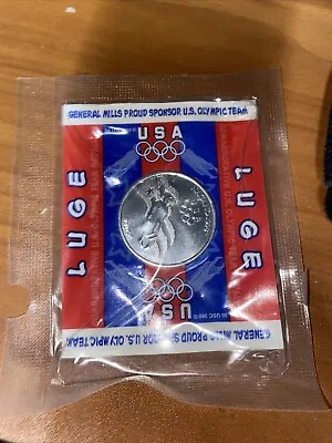 USA Commemorative Luge Olympic Medallion Coin Nagano 1998 - New - General Mills • $4.99