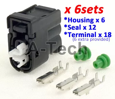 X6 Lexus IS300 GS300 SC300 TOYOTA 2 Pin Ignition Coil Pack Connector Plug Kit  • $27.04