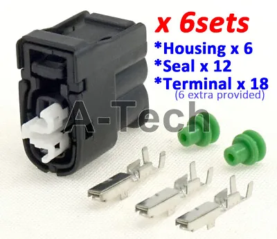 X6 Toyota Supra Soarer Crown 2 Pin Ignition Coil Pack Connector Plug Kit  • $27.04