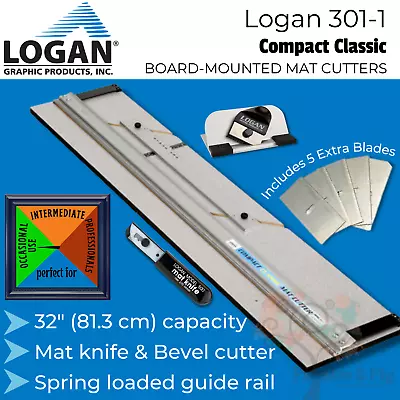 Logan 32  Mat Cutter 301-1 Compact Classic Includes Mat Knife & Bevel Cutter • $391.41