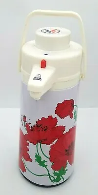 Vintage Air Pot Pump Vacuum Liquid Dispenser Hot Cold Floral Print Coffee Juice • $49.95