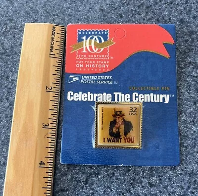 Vintage Uncle Sam Celebrate The Century Usps Pin 1998  Usa 32 Free Shipping:-) • $7