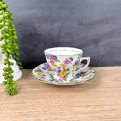 Rosina 5021 Chintz Teacup And Saucer - Vintage English Bone China • $25