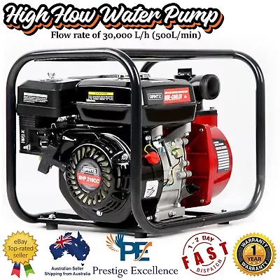 8HP High Flow Petrol Water Pump 3600RPM 4-Stroke Engine 2inch In/Outlet Size NEW • $189.69