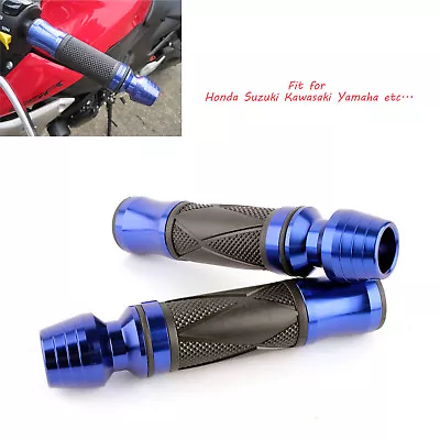 Blue Motorcycle Hand Grips Aluminum 7/8  For Yamaha YZF R6 Raven / S1000RR • $13.25