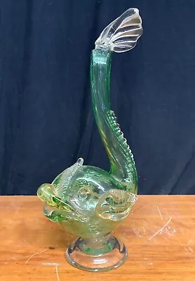 Vintage Murano Venetian Glass Luxardo Maraschino Dolphin Decanter With Stopper • $575