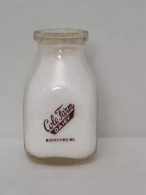 SSPHP Milk Bottle Cole Farm Dairy Biddeford ME YORK COUNTY MAINE • $19.99