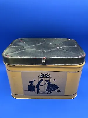 Vintage Mid-Century Tin Metal Bread Box Hinged Lid • $18