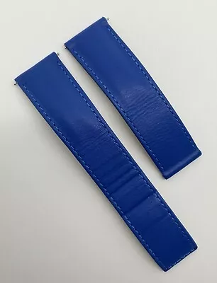 Authentic Montblanc 22mm X 20mm Cobalt Blue Leather Watch Strap Band OEM • $99.95