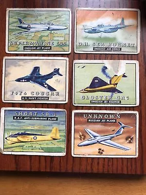 Vintage Lot Of 6 T.c.g. Topps - Wings Trading Cards - Aircraft - 1952 • $6